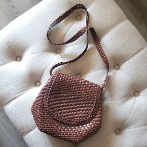 De Vecchi by Hamilton Hodge Woven Leather Brown Bag
